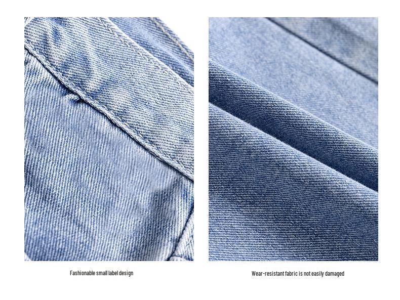 Women's High-Waist Denim Shorts, Summer 2022 Trend, Loose Fit, Mid-Length, Wide-Leg Design.