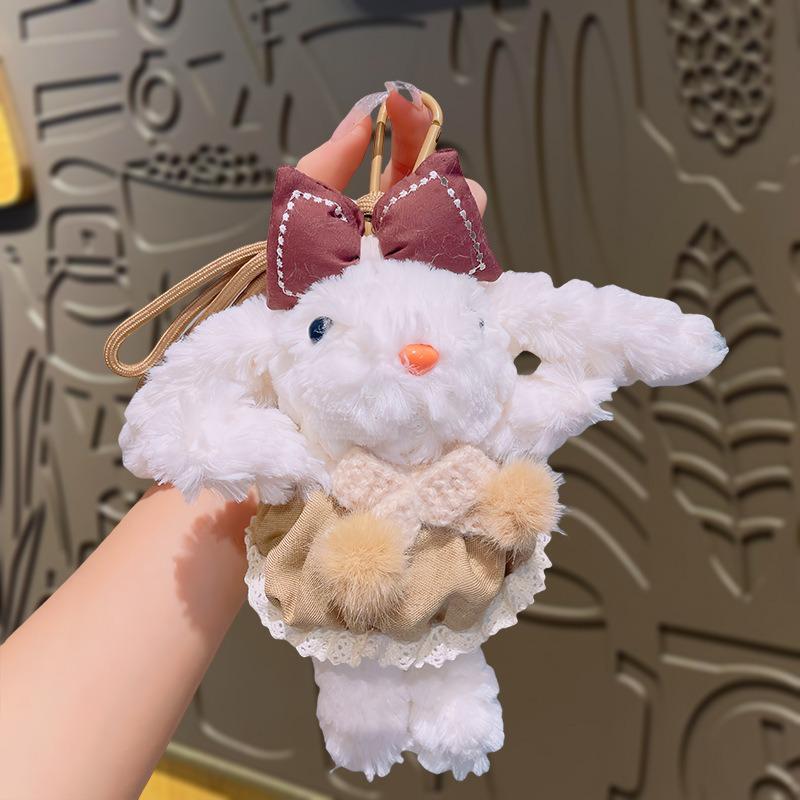 Cartoon Plush Princess Dress, Long-eared Rabbit Keychain, Cute Dress-up Rabbit Girl Bag Pendant