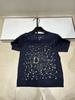 Embroidered Floral Knit Round Neck Short Sleeve Light Luxury Casual Top