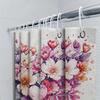 Watercolor Floral And Heart Print Shower Curtain For Bathroom Decoration