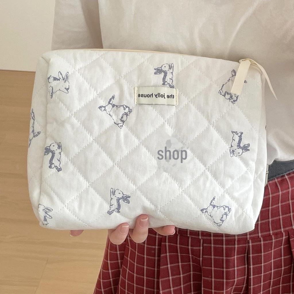 Freehand Cute Rabbit Quilted Cosmetic & Travel Bag