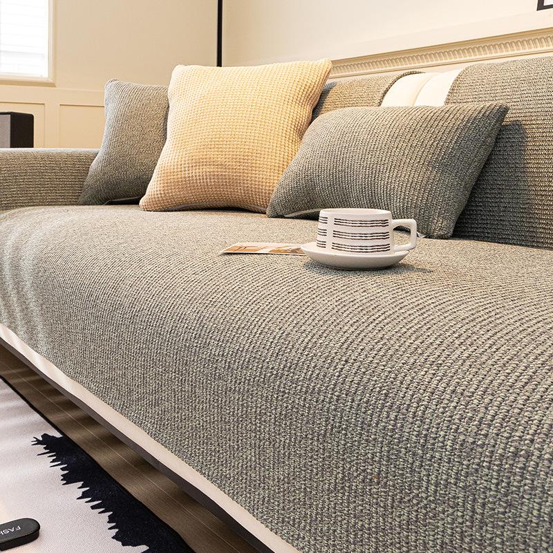 Retro Straight Edge Four-Season Universal Sofa Cushion  New One-Piece Light Luxury High-End Non-Slip Sofa Cushion