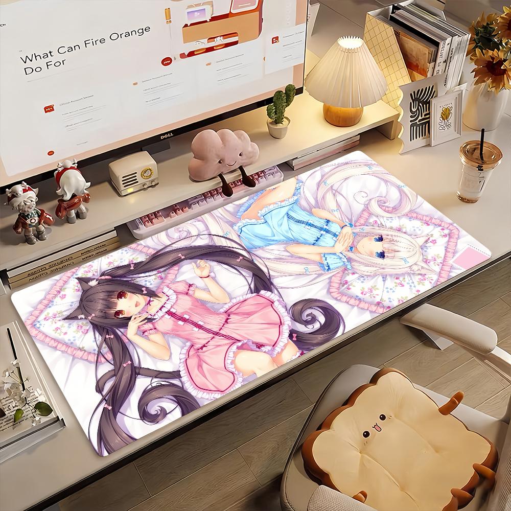 Anime N-Nekopara-N Mouse Pad Non-slip Locking Edge DeskMat PC Laptop Accessories Rubber Office Keyboard Large Game XXL carpet
