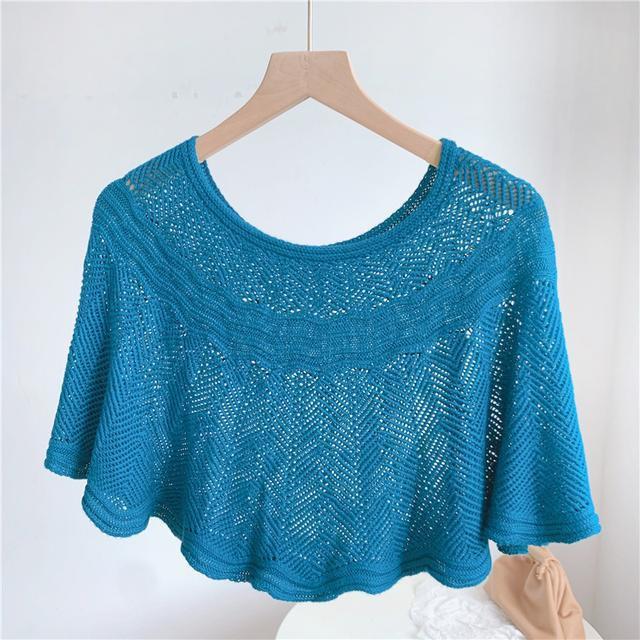 Knitted Wave Cardigan: Fashionable Snood Shawl with Neck Protection for Air-Conditioned Rooms