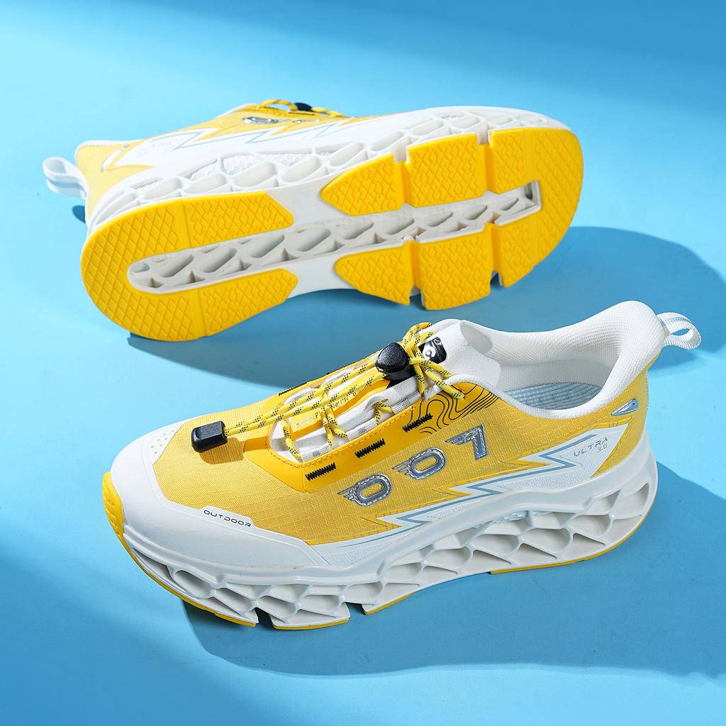 Men 3D Printed Outdoor Shoes Lightweight Breathable Trail Sneakers Futuristic Sport Walking Shoes for Hiking Travel Summer
