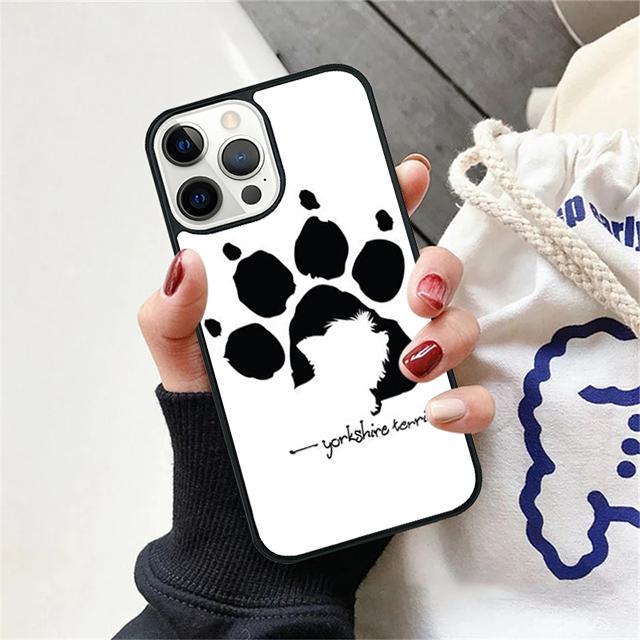 Yorkshire Terrier Dog Paw Print Phone Case Cover For iPhone 17 Air 15 16 14 13 12 Pro Max 11 Pro Max Plus Coque