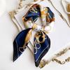 Chain Fashion Women's Sunscreen Shawl Scarf Square Scarf Professional Simulation Silk Scarf Spring and Summer 71cm Versatile Silk Scarf New