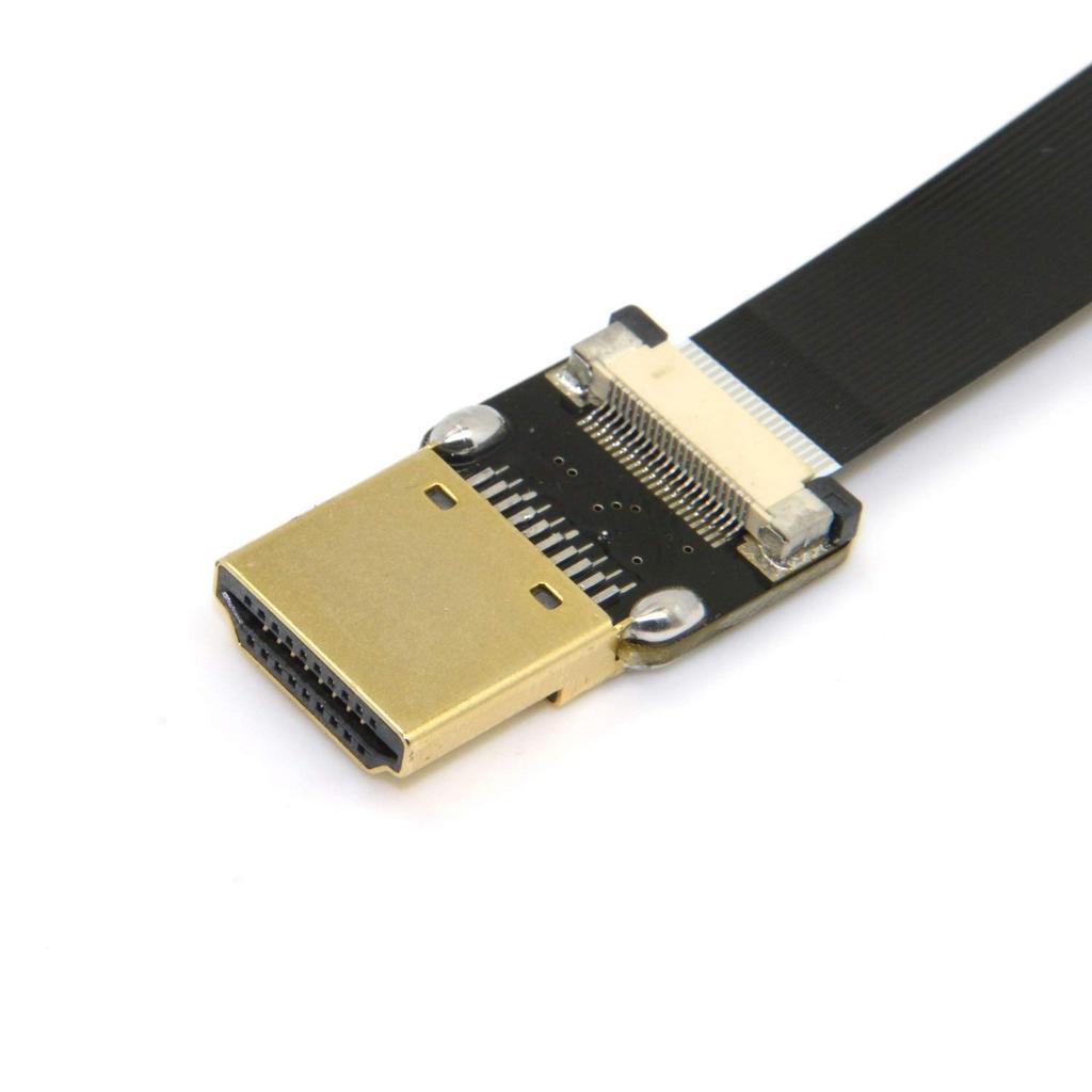 chenyang CYFPV Mini HDMI Male to HDMI Male FPC Flat for and Aerial 90 Degree Down Angle Cable, 20cm, FPV, HDTV, Multicopter, Photography,