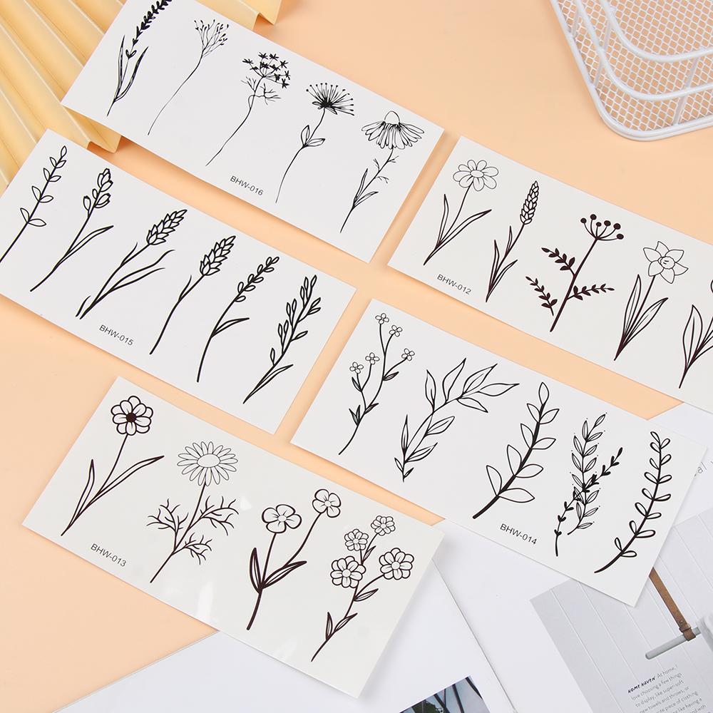 Various Waterproof Easy To Use Sticker Body Art Black And White Temporary Tattoos Flowers Tattoo