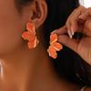 Ingemark 5 Colors Boho Oil Drip Metal Stud Earrings for Women Trendy Kpop Petal Flower Piercing Earrings Y2K Zircon Accessories