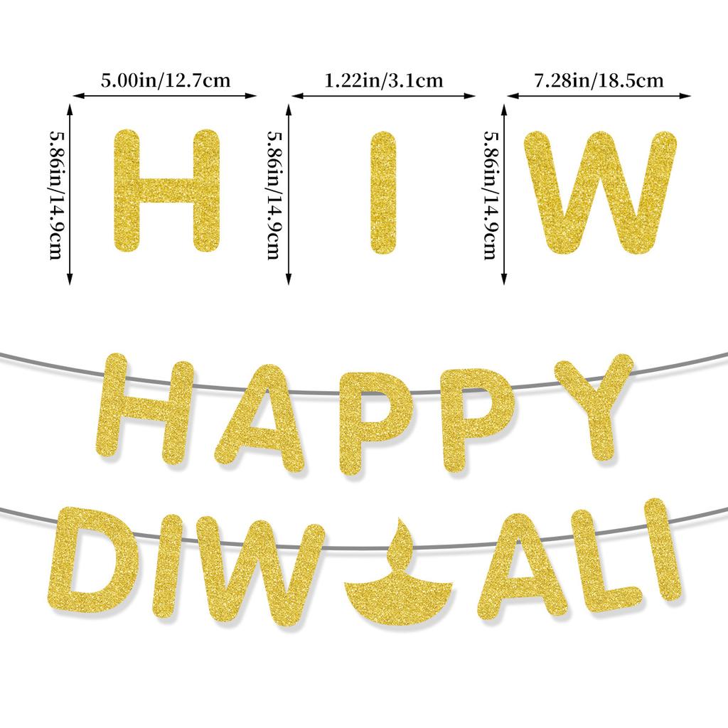 Indian Diwali Party Party Decoration Banner Happy Diwali Alphabet Flag