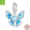 S925 Sterling Silver Butterfly Series Pendant Jewelry Accessories, Mori Girl Heart Diy Bead Partition