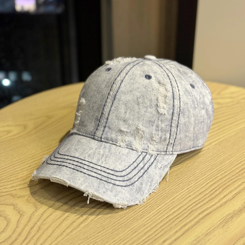 Denim Hole Old Baseball Cap Women's Summer Casual Face Small Retro Washed Cap Men's Sun Protection Versatile Shade