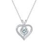 Luxury Heart Pendant Rhinestone Necklace: Colorfast Clavicle Chain, Elegant Birthstone Gift for Women