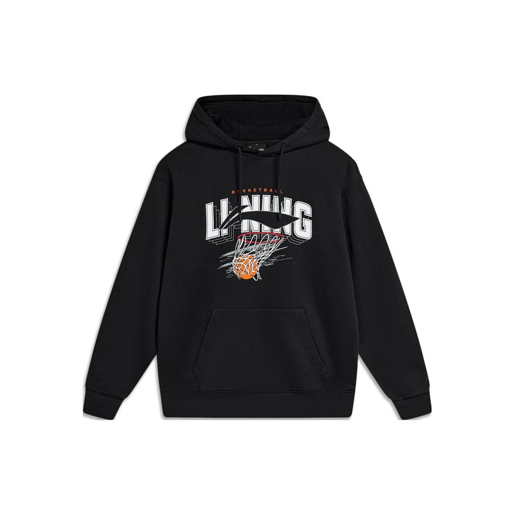 Li Ning Sports Life Collection Sweatshirts Men's Black Hooded Thickened Regular AWDTE39-1