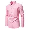 Men's Comfortable Solid Color Shirts Long Sleeve Shirt Casual Business Shirt for Men Lightweight Work Breathable Lapel Shirts
