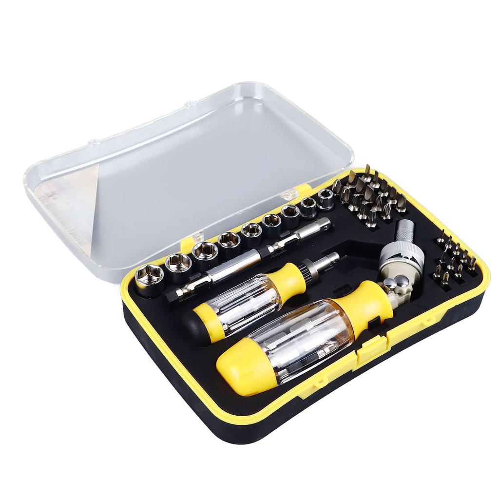 Ratschenschraubendreher-Set 56 in 1 Multifunktional Kohlenstoffstahl und Gummi Schraubendreher-Bits und
