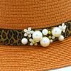 Hot Sale Straw Top Hat Fashion Pearl Accessories Panama Shade Straw Hat Women's Summer Big Eaves Beach Hat