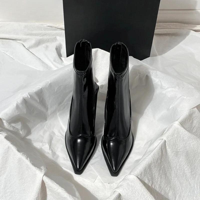 Autumn Winter Pointed Toe Women Thin Heel Ankle Boots Street Style Party Stripper Short Botas Mujer