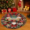 Gold Snowflake Black Round Rug Christmas Winter Holiday Floor Mat Non-Slip Welcome Circle Carpet Home Living Room Decor