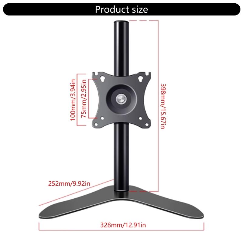 Height Adjustable Computer Monitors Stand for 14 To 27inch Displays with Vesa Base and Swivels