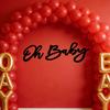 1 Zestaw Napis Oh Baby Drewniane Litery Dekoracja Ścienna Dom Salon Sypialnia Baby Shower Neutralna Płeć Ujawnienie Urodziny Tło Dekoracyjne