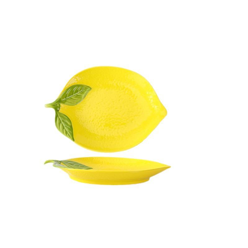 Ceramic Creative Cartoon Lemon Tableware Fruit Plate Salad Bowl Set