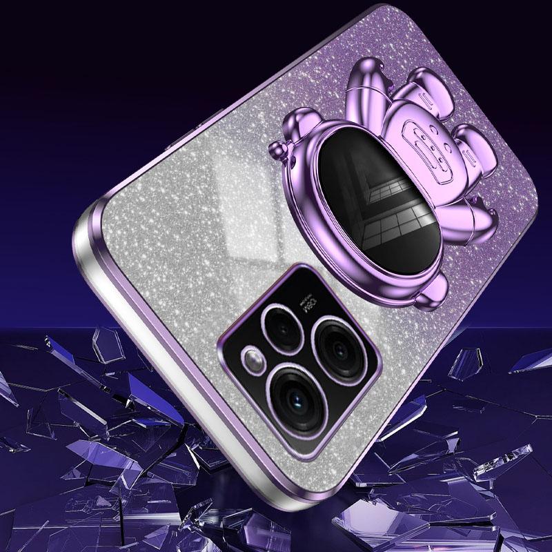 For Xiaomi Redmi Note 12 Pro Speed 5G/Poco X5 Pro 5G Case PC+TPU Electroplating Astronaut Kickstand Cover