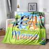 Bluey's Outdoor Fun Customize Your Name Blanket Multi-purpose Personalized Blanket Ultra-Soft Versatile for Bedding Livingroom Seaside Nap