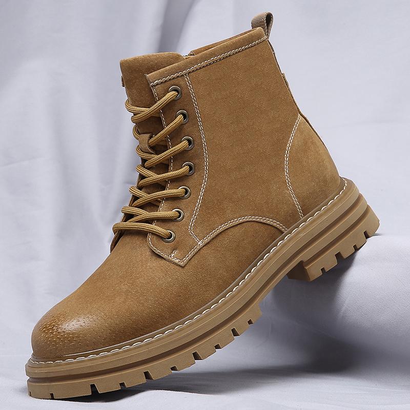 Classic Men High-top Boots Quality Leather Men Boots Winter Ankle Boots Men 2025 New Outdoor Winter Work Shoes Walking Boots