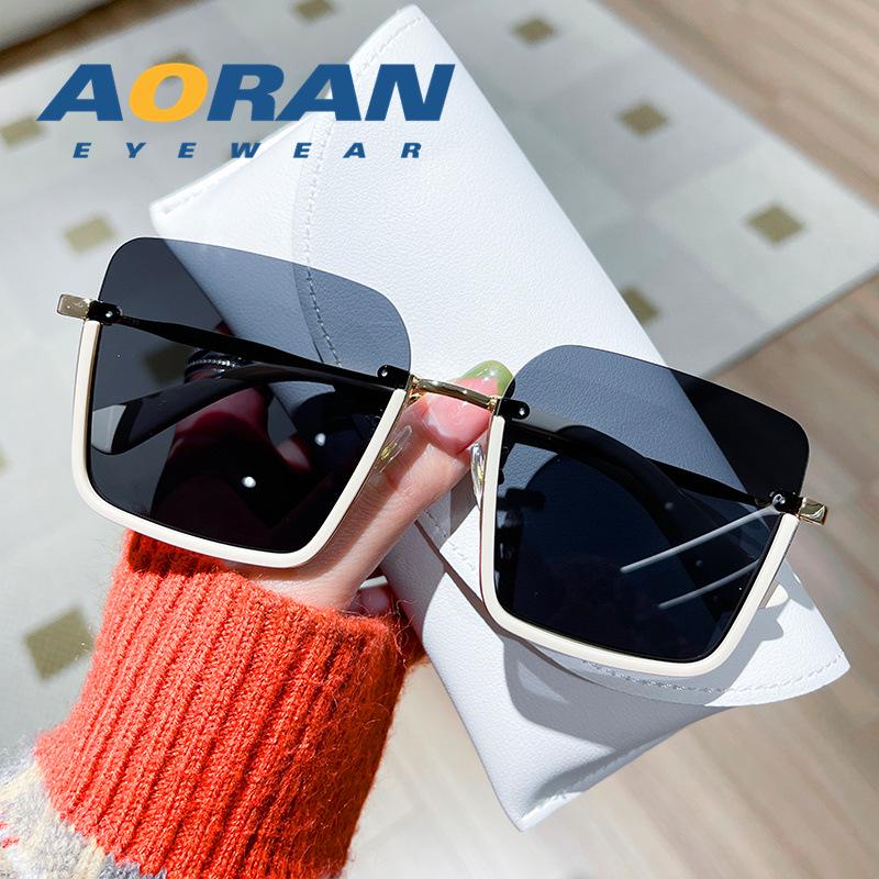 2025 Trendy Women's Large Square Sunglasses - Korean Style, Anti-UV, Face Slimming Design