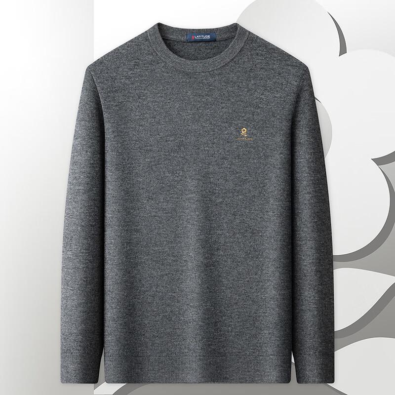 MONTAGUT Men's 100% Merino Wool Round Neck Sweater