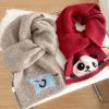 Korean Style Cashmere Knitted Scarf Colorful Winter Neck Warmer Cartoon Embroidery Scarf  Student