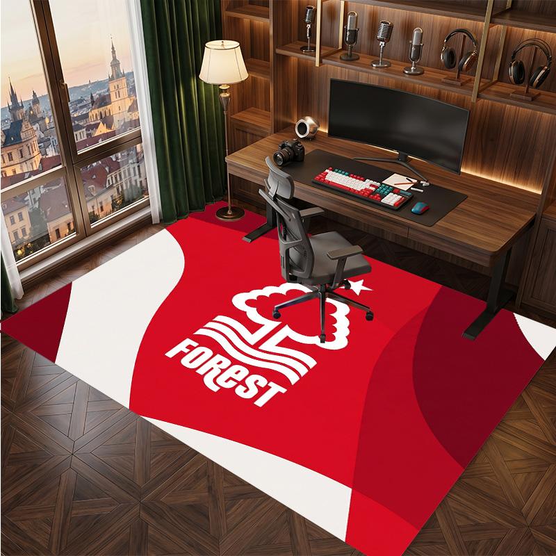 Nottingham Forest Football Print Crystal Velvet Rug, Comfortable Water Absorbent Non Slip Indoor Floor Carpet