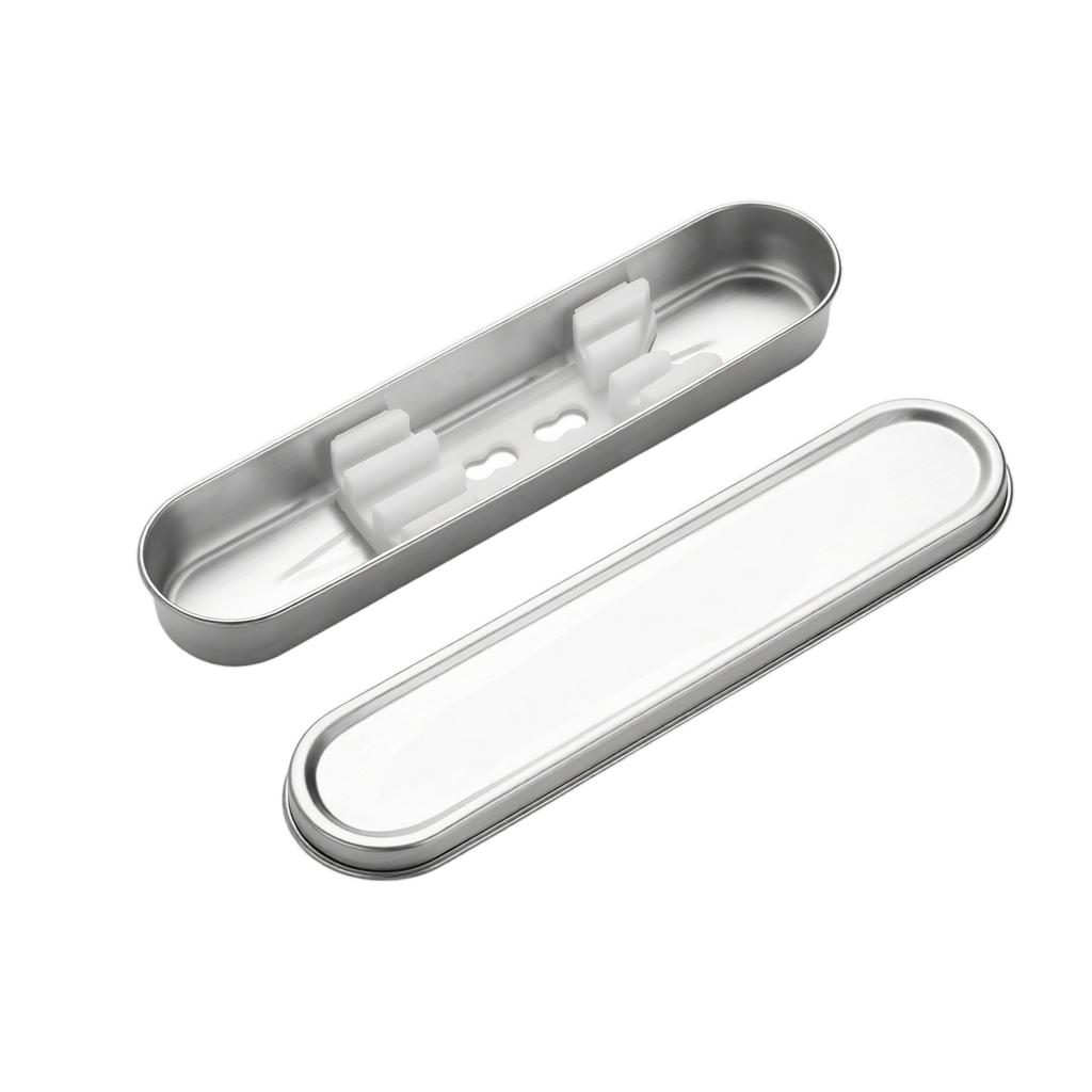 Caixa de Armazenamento Portátil de Aço Inoxidável para Talheres Porta-Escova de Dentes de Viagem Estojo Compacto Durável para Utensílios de Estudante com Tampa Segura