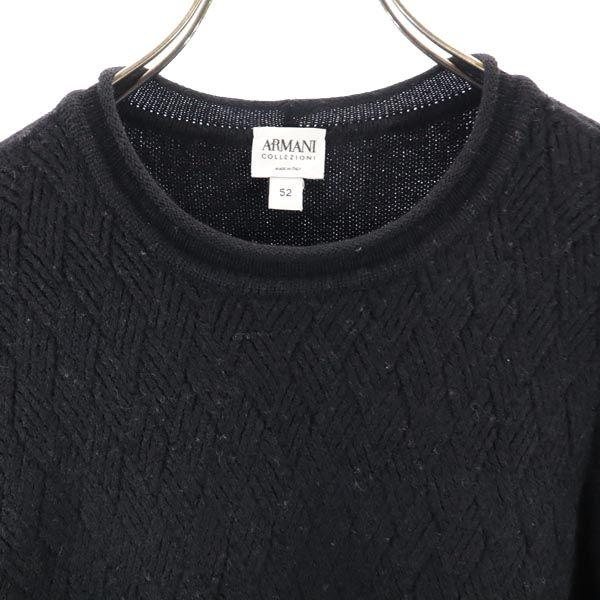 Armani Collezioni Made In Italy Long Sleeve Knit 52 Black Sweater Men's Used