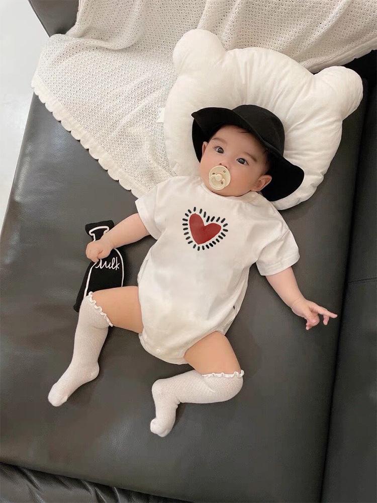 2024 Glitter Heart Cotton Family T-Shirt Set: Parent-Child Matching Short Sleeve Summer Tops for Three or Four