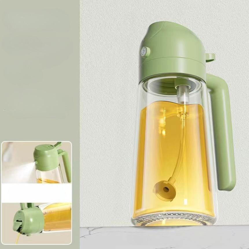600ml Glass Spray Oil Sprayer Bottle 2 In 1 Spray Oil Dispenser Jar Kitchen BBQ Seasoning Container Dispenser Barbecue Cooking