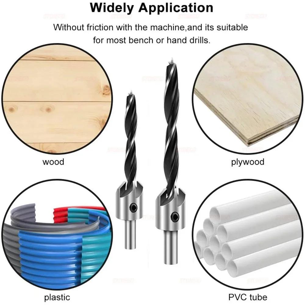 4Pcs 7Pcs High Speed Steel Woodworking Chamfering Hole Enlarging Countersunk Drill Bit Set