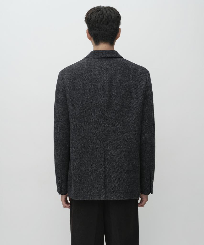 MUSINSA STANDARD [City Workers] Wool Blend Tweed Blazer [Dark Grey]