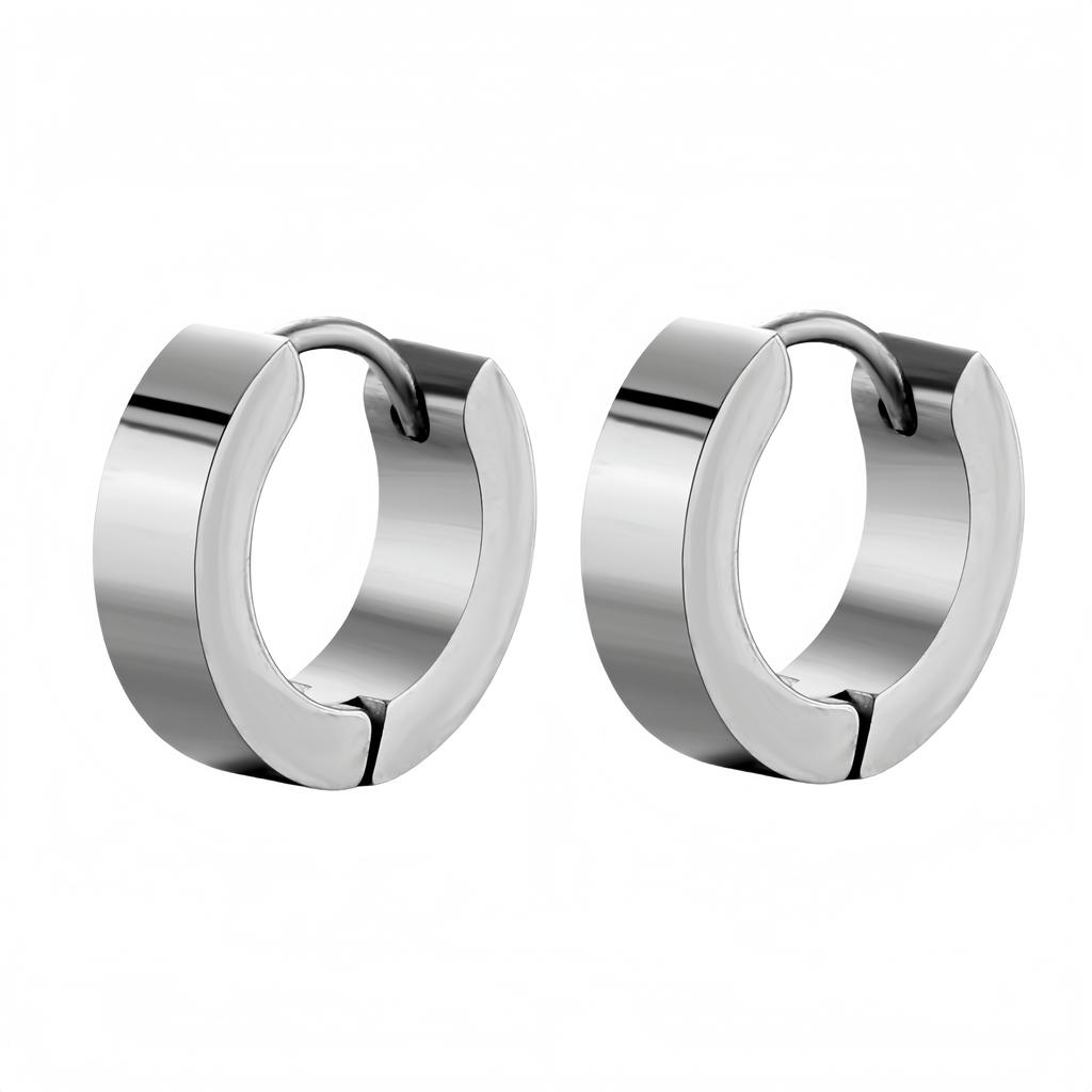 New in Trendy Minimalist Stainless Steel Hoops Ear Piercings Earrings Round for Men Woman Waterproof Vintage Jewelry Decoration