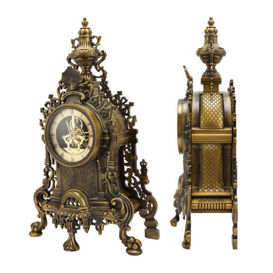 European Vintage Table Clocks Semi Mechanical Quartz Movement Metal Desk Clock for Homes Offices Hotels Markets