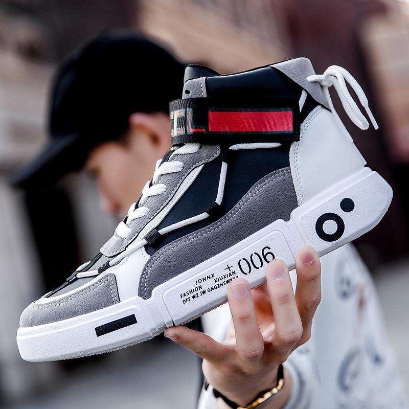 Herren-Sneakers Neu im Sortiment High Top Laufschuhe Runde Zehenpartie Plateauschuhe Lässige Mode für Männer Sneakers Atmungsaktive Mode Schnürschuhe