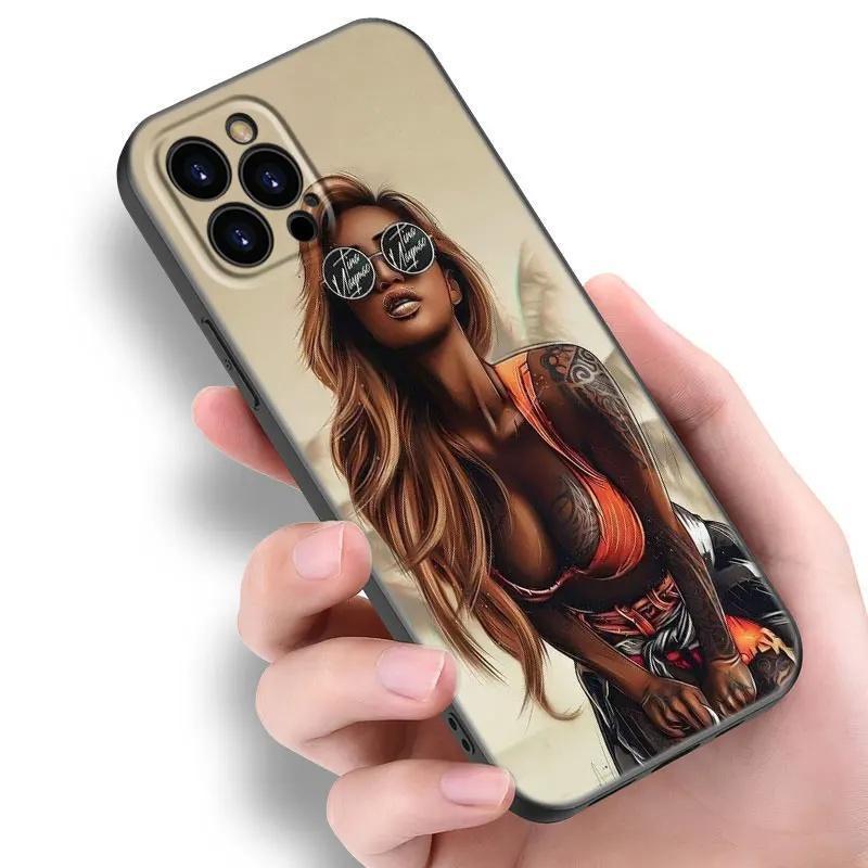 Applicable Apple Iphone13 Phone Case Sleeve Tattoo Sexy Girl Phone Case Painted Anti-Drop Small