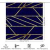 Modern Geometric Shower Curtain Bold Navy Blue Gold Stripes Polyester Fabric 72X84 In For Bathroom Decorations
