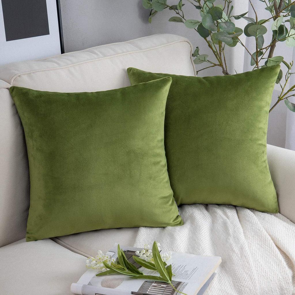 Velvet Solid Pillow Cover Removable Washable Sofa Cushion Case Soft Cozy Home Decor Elegant Comfortable Accent