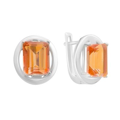 Silver Earrings with Natural Golden Quartz 6.95ct (2165859)