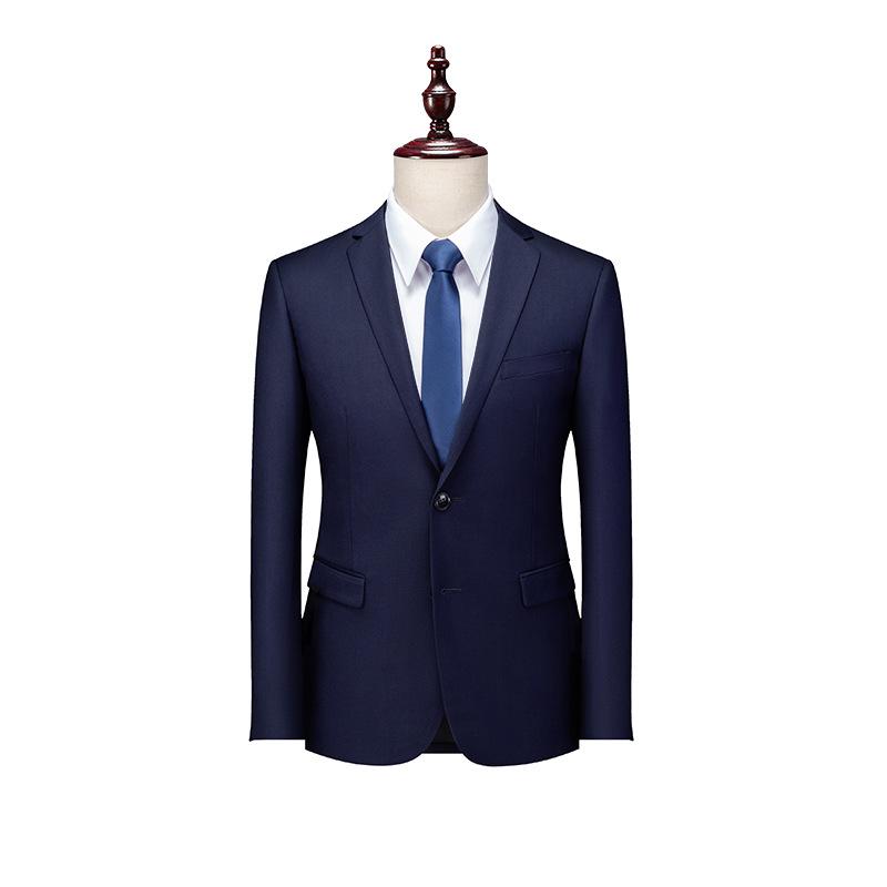 Men's Slim Fit Business Formal Suit Jacket - Wedding & Workwear (Black, Gray, Dark Blue)