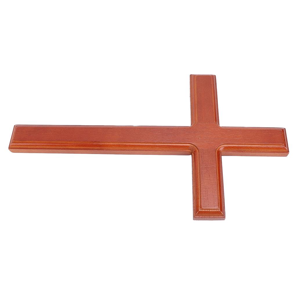 Wooden Crucifix Wall Decor 30cm Simple Smoothly Polished Wood Wall Hanging Crucifix