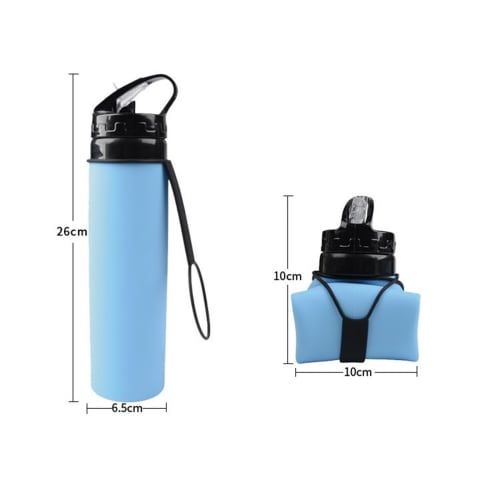 Foldable Silicone Water Bottle, Freezable, Portable, Direct Drinking, Silica Gel, BPA-Free, Plastic, for Cycling, Cycling, Camping, Running, and the G